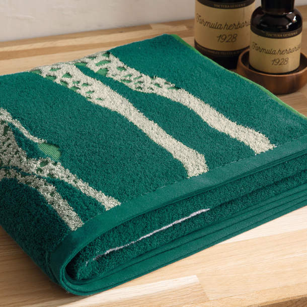 Serviette de bain BYSANTINE vert en coton
